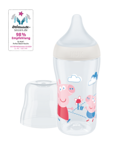 NUK Peppa Pig Perfect Match Babyflasche 260ml mit weichem Silikon-Trinksauger